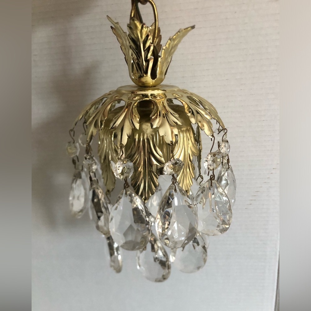 Vtg Mini Upside Down Layered Cake Crystal Chandelier